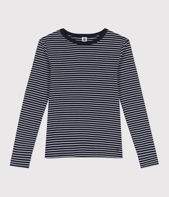 T-shirt L'Iconique in cotone a righe donna blu SMOKING/bianco MARSHMALLOW