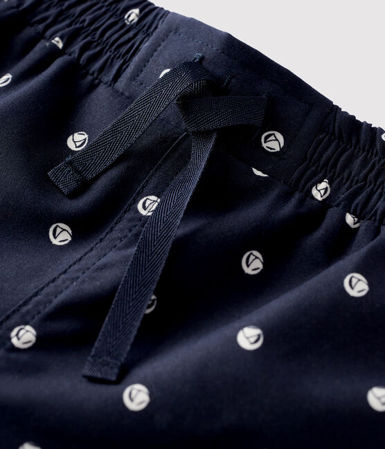Shorts da mare riciclati con stampa bambino blu SMOKING/bianco MARSHMALLOW