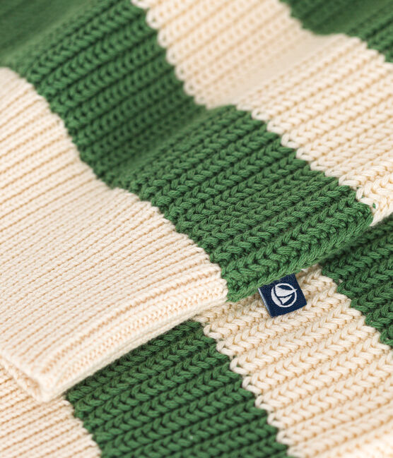 Maglione dolcevita con mezza cerniera in cotone bambino verde PALMERAIE/ AVALANCHE