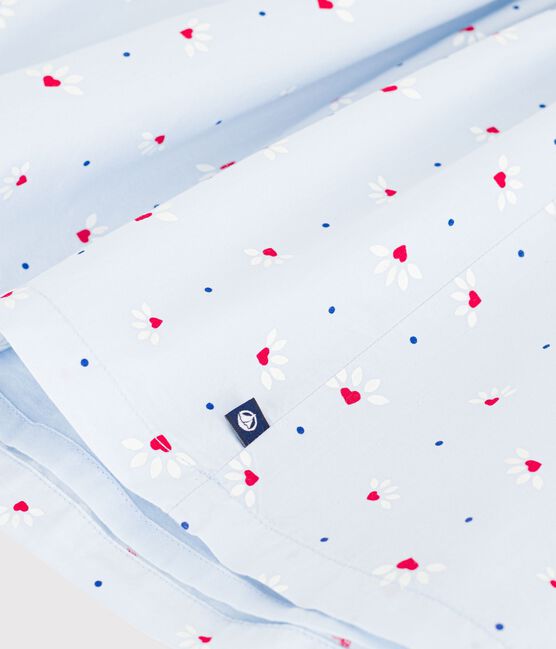 Abito senza maniche in cotone bambina blu FRAICHEUR/bianco MULTICO