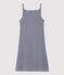 Abito con spalline in cotone donna blu SMOKING/bianco MARSHMALLOW