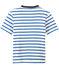 T-shirt bambino rigata stampata bianco MARSHMALLOW/blu PERSE