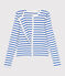 Cardigan in cotone tinta unita donna bianco MARSHMALLOW/blu PERSE