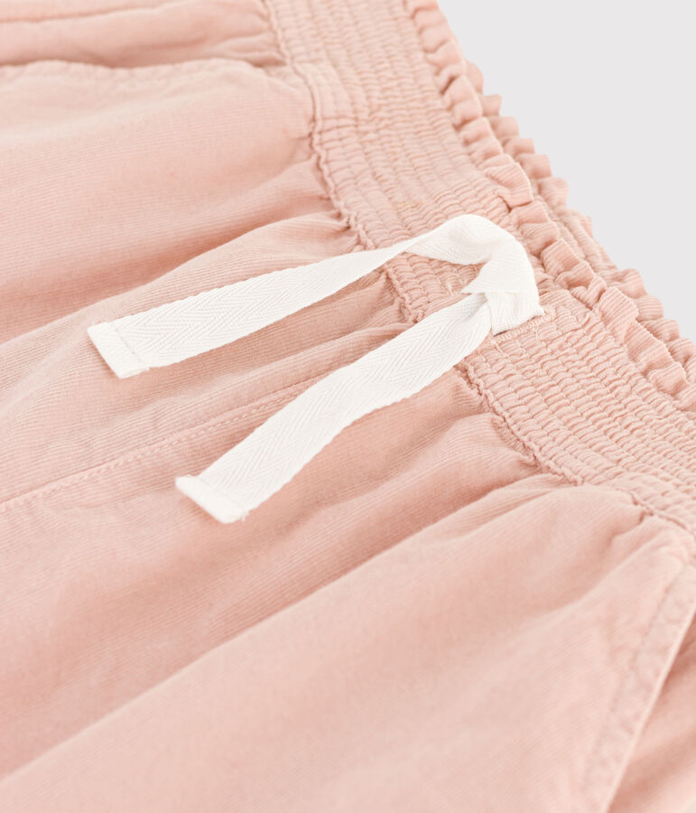 Pantaloni in velluto fine bambina rosa
