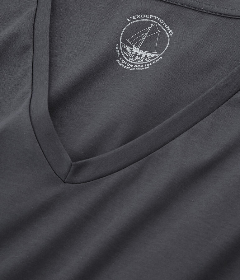 T-shirt maniche lunghe donna in cotone sea island grigio