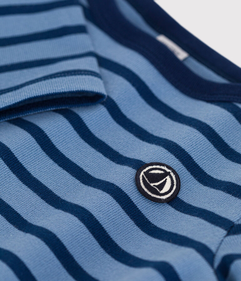Iconica maglia a righe alla marinara in cotone bambina/bambino blu/blu