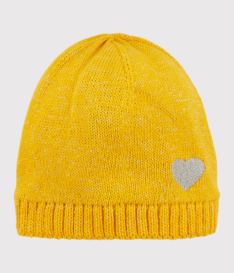 Cappellino bambina giallo/grigio