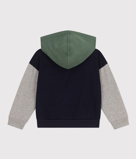Felpa bambino con cappuccio in molleton blu SMOKING/bianco MULTICO