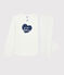 Pigiama cuoricini bambina a costine bianco MARSHMALLOW/blu MEDIEVAL