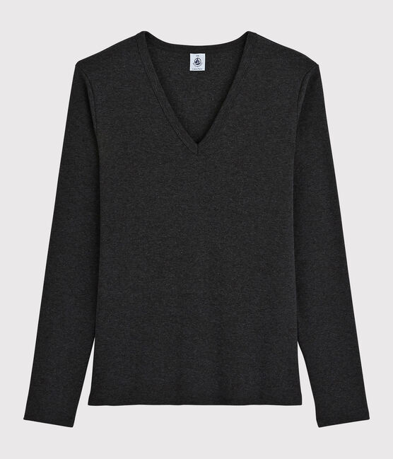 T-shirt scollo a V iconica Donna grigio CITY CHINE