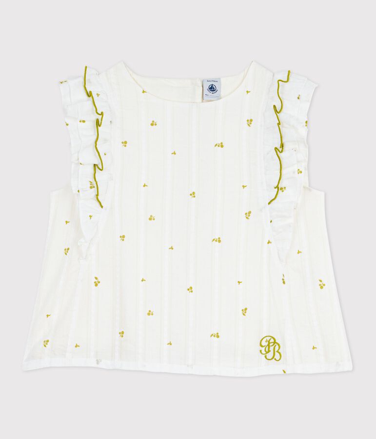 Blusa senza maniche in cotone con stampa a fiori bambina verde/verde