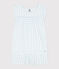 Pigiama corto bambina in cotone sottile fantasia vichy blu MARSHMALLOW/bianco GOMME