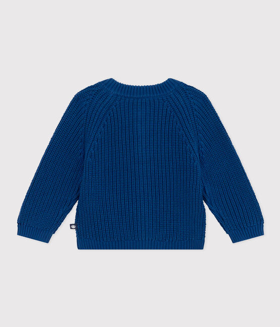 Cardigan in tricot di cotone bebè blu INCOGNITO