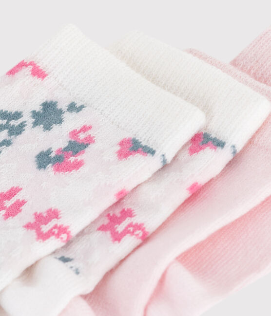 2 paia di calzini in cotone con stampa a fiori neonata variante 1