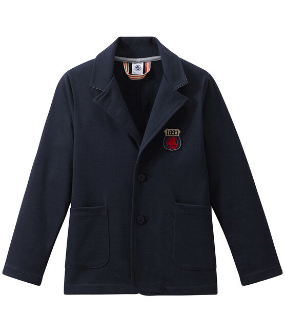 Blazer bambino in jersey pesante blu SMOKING