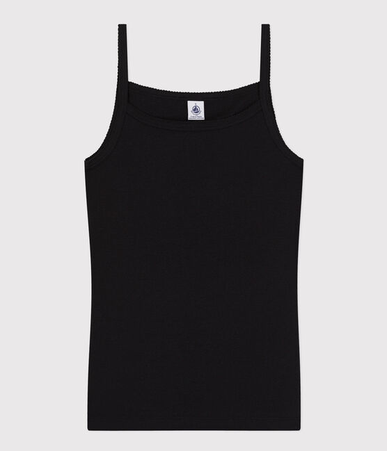 Canottiera con spalline L'ICONIQUE in cotone donna nero NOIR