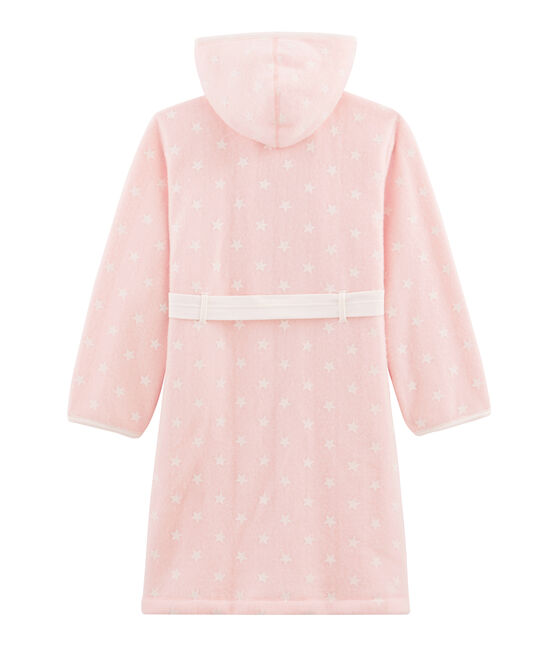 Vestaglia da bambino in pile rosa MINOIS/bianco MARSHMALLOW