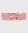 Bandeau enfant en gaze de coton imprimé fleurs rosa CHARME/bianco MARSHMALLOW