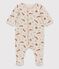 Tutina pigiama in ciniglia biologica con stampa beige MONTELIMAR/grigio MARSHMALLOW