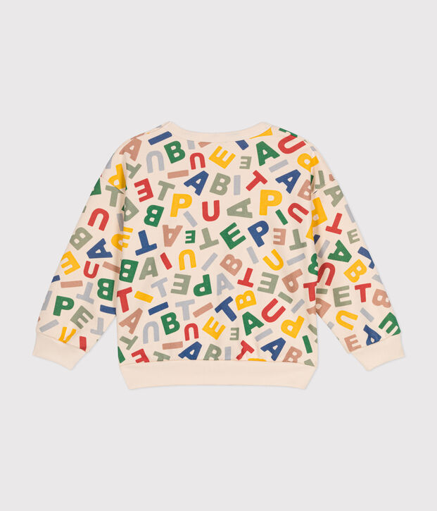 Maglia in tessuto felpato bambino ecru/multicolore