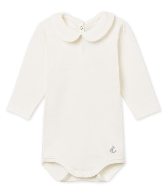 Body con colletto Claudine bebé femmina bianco MARSHMALLOW