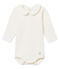 Body con colletto Claudine bebé femmina bianco MARSHMALLOW