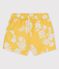 Shorts bebè con fantasia hawaiana in popeline giallo ORGE/bianco MARSHMALLOW