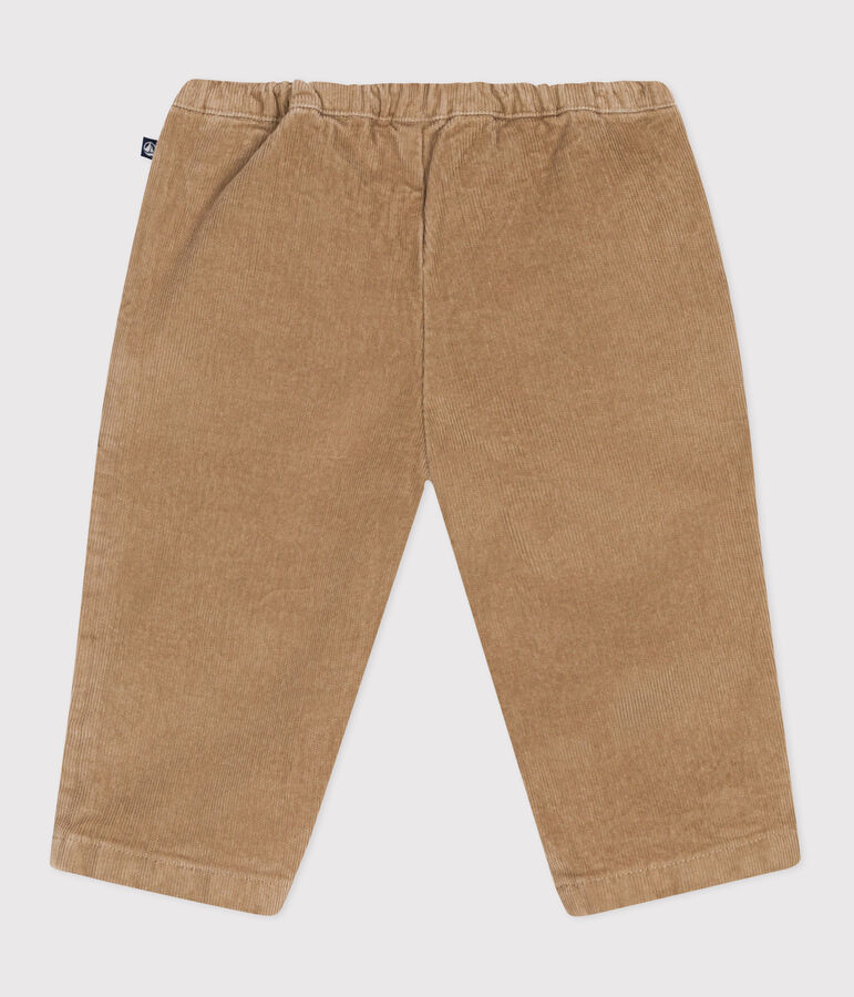 Pantaloni in velluto tinta unita neonato beige
