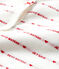 Tutina pigiama senza piedi Petit Bateau "Je T'aime" bebè in jacquard bianco MARSHMALLOW/rosso TERKUIT