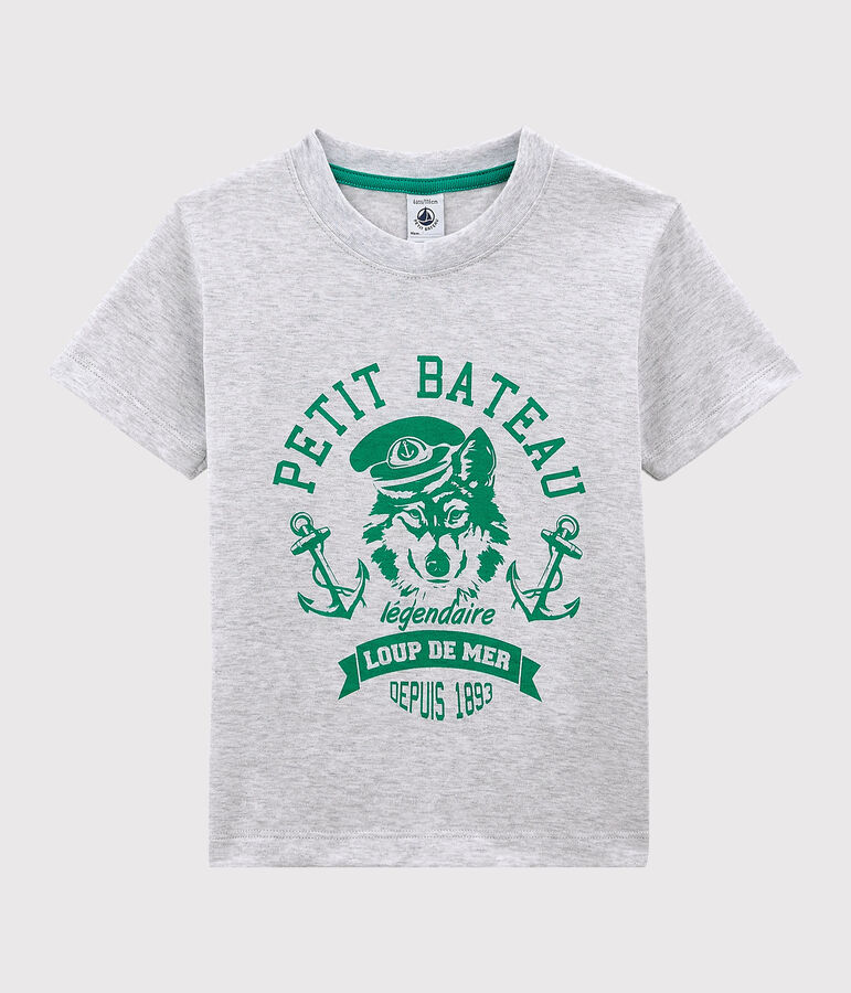 T-shirt maniche corte in jersey bambino grigio
