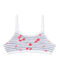 Brassière bambina stampata in jersey stretch bianco ECUME/blu MAJOR/ MULTICO