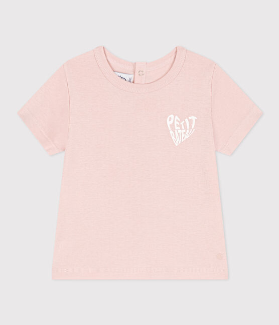 T-shirt a maniche corte in cotone per bebè rosa SALINE