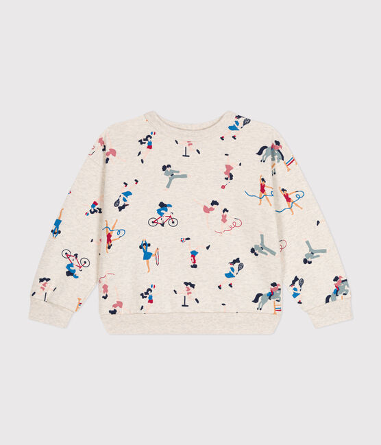 Maglia in tessuto felpato bambina beige MONTELIMAR/bianco MULTICO