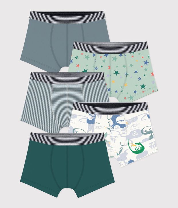 Set di boxer in cotone con stampa bambino multicolore