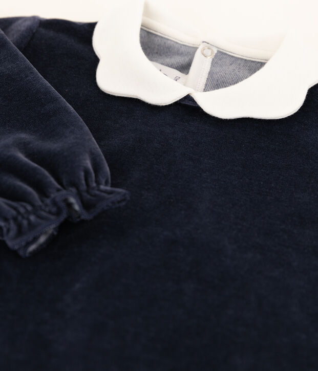 Tutina pigiama beb&egrave; in ciniglia blu