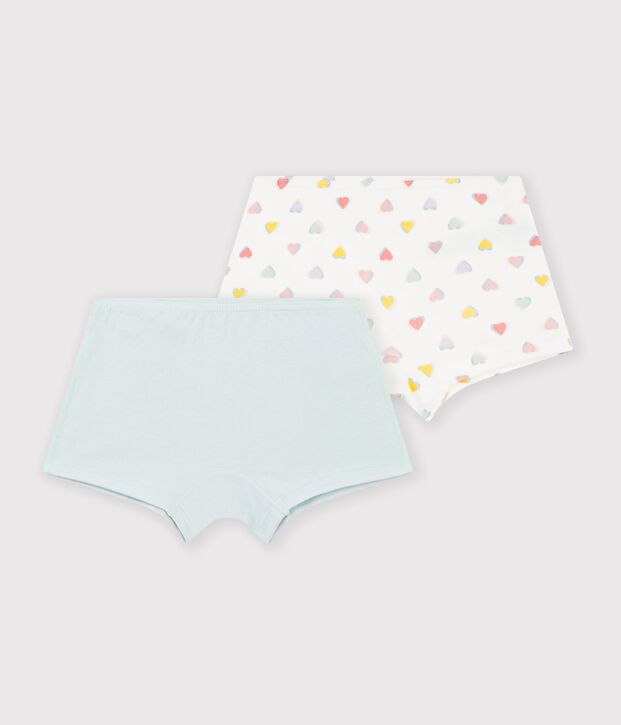Set di shorty lunghi in cotone a cuori bambina multicolore