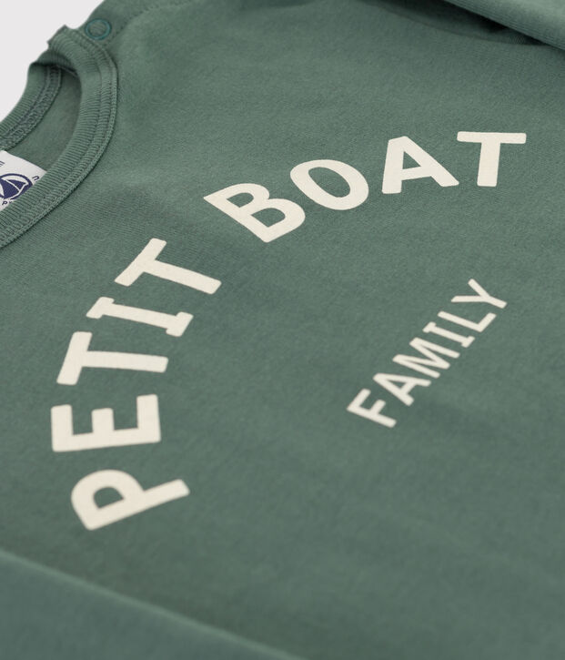 T-shirt maniche lunghe beb&egrave; in cotone verde