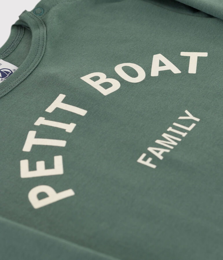 T-shirt maniche lunghe beb&egrave; in cotone verde