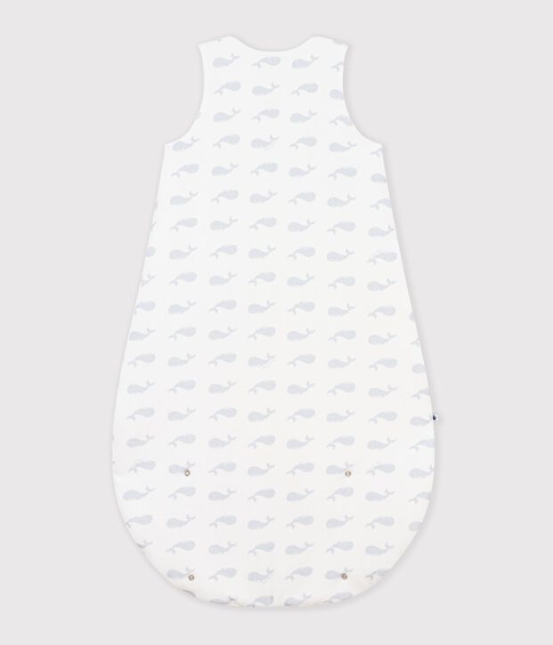 Sacco nanna in cotone con balena stampata neonato TOG 3 bianco/blu