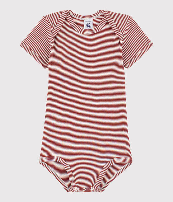 Body a manica corta bebè unisex rosso CARMIN/bianco MARSHMALLOW