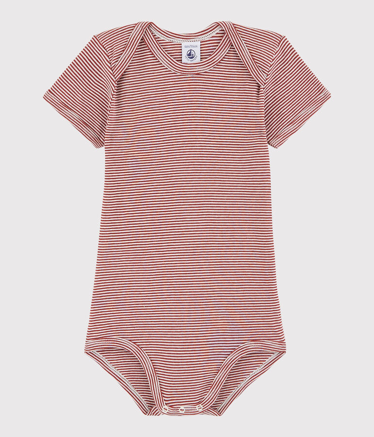 Body a manica corta beb&egrave; unisex rosso CARMIN/bianco MARSHMALLOW