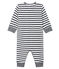 Tutina pigiama senza piedi in tubique da neonato bianco MARSHMALLOW/blu SMOKING CN