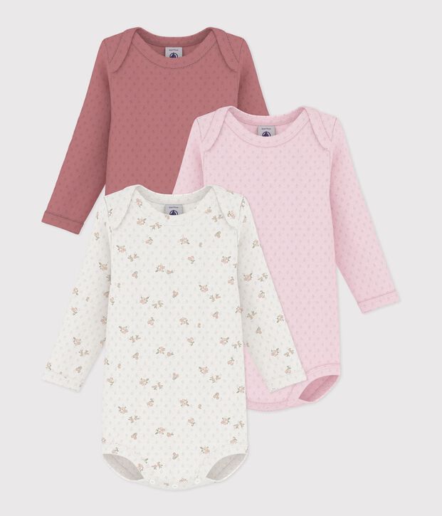 Set di body a maniche lunghe in cotone con stampa a fiori neonata multicolore