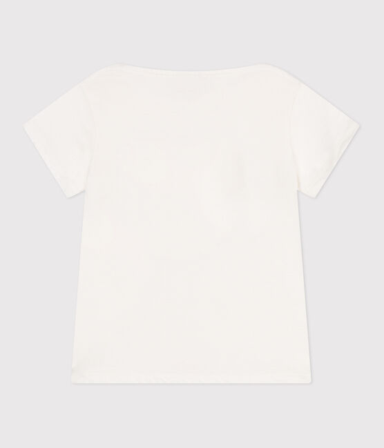 T-shirt a maniche corte in cotone con cuore bambina bianco MARSHMALLOW