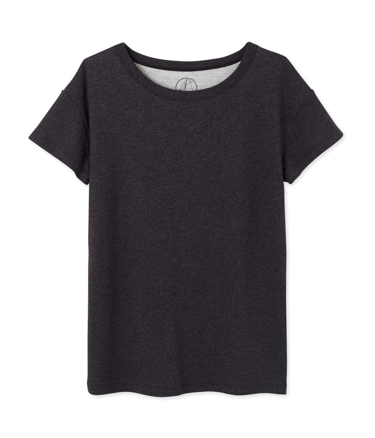 Maxi t-shirt donna in tubique extra-fine chin&eacute; grigio