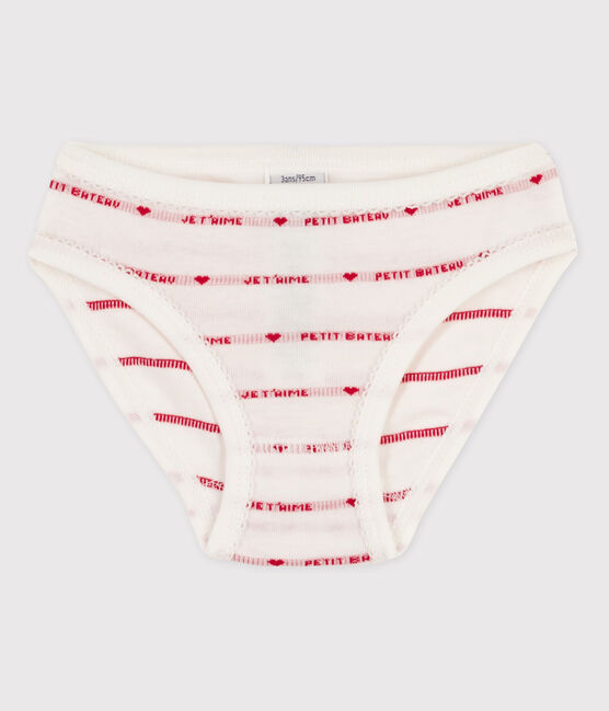 La mutandina in cotone per bambina bianco MARSHMALLOW/rosso TERKUIT