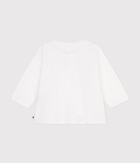 Blusa in piqué di cotone neonato bianco ECUME