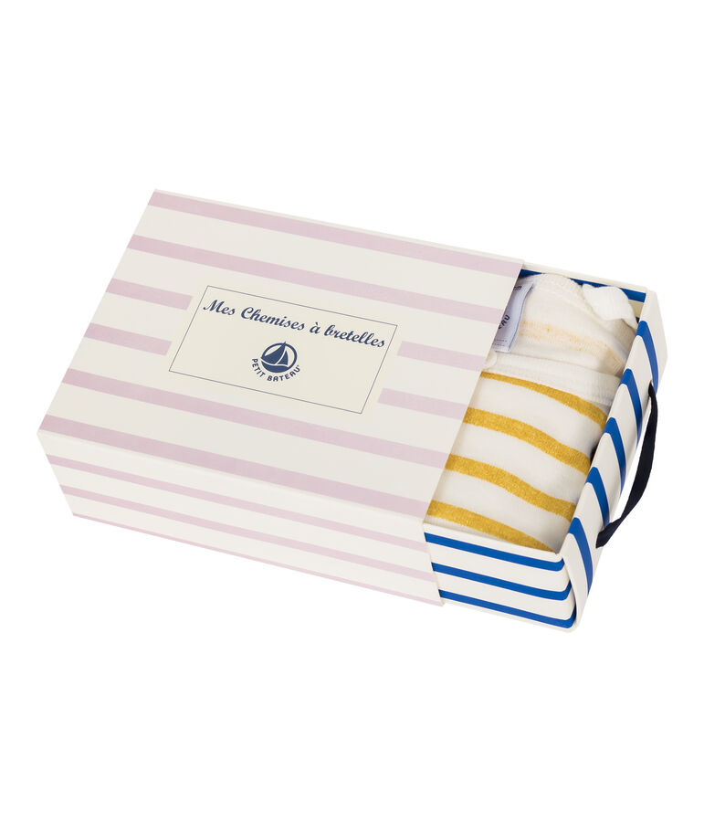 Duo di canottiere con spalline bambina multicolore