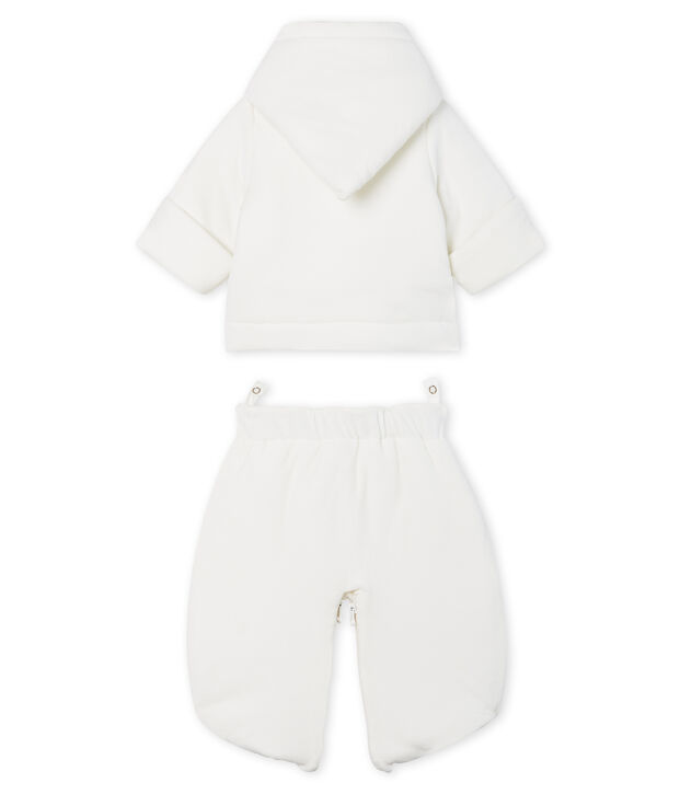 Tutina da pilota 3 in 1 beb&egrave; in ciniglia bianco