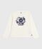 T-shirt a maniche lunghe in cotone con stampa bambina ecru MILK